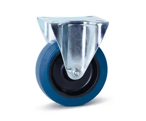 Blauw elastisch rubber bokwiel - 125mm - 180-kg