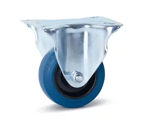 Blauw elastisch rubber bokwiel - 80mm - 100kg