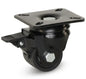 Zwart nylon zwaarlast zwenkwiel geremd met topplaat - 50mm - 300kg